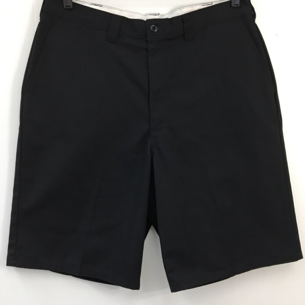 Dickies Mens Flat Front Black Chino Workwear Short Size 36 Like-NEW Condition